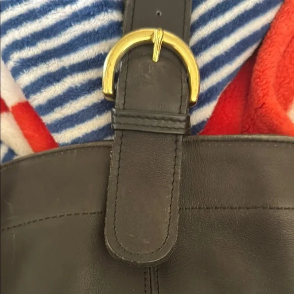 Elegant black Leather Tote Bag - Picture 2 of 6